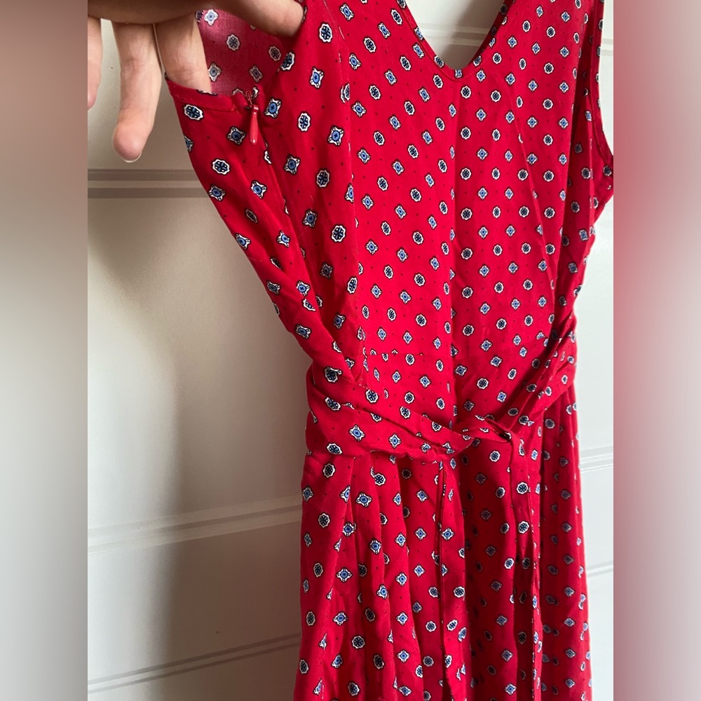 Red printed jumpsuit